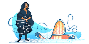 Zaha Hadid, Doodle, Google, 2017